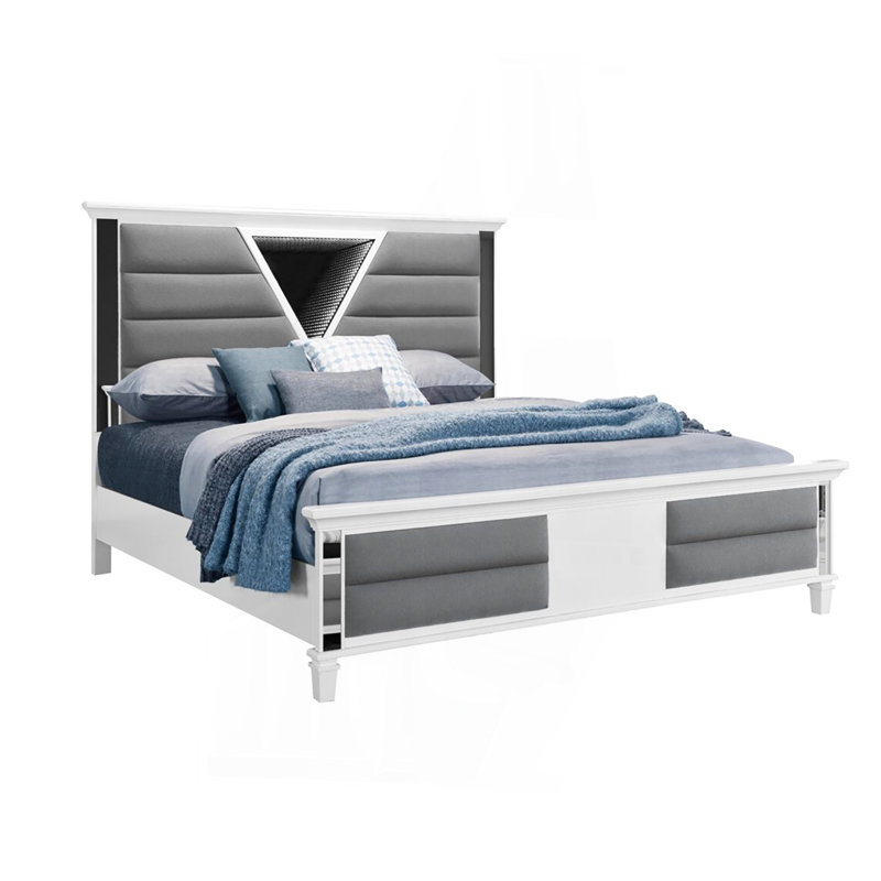 White Bed With Led, Full