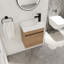 Meuble-lavabo mural de 18 po avec lavabo en résine et porte à fermeture en douceur, style moderne, imitation chêne 18 po, lavabo, Allure, rangement spacieux, couleur-2108375558