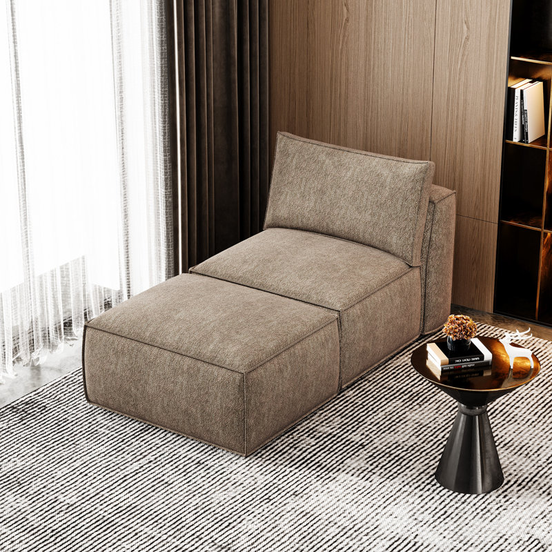 Canapé modulaire en chenille - Chaises d'appoint avec repose-pieds Chenille, Café