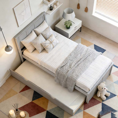 Lit plateforme avec lit gigogne simple