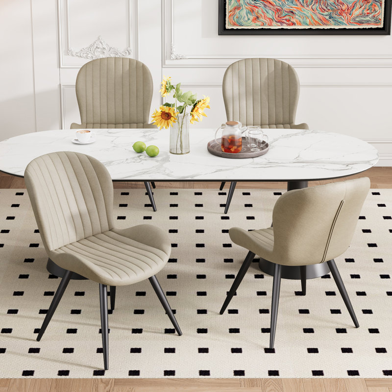 Chaises de salle à manger modernes et minimalistes pour un espace repas chic, Beige