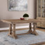 Table de salle à manger à tréteaux en bois massif 76 po McKew