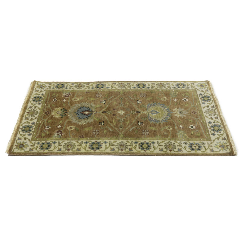 Tapis oriental rouille à motif floral Osh Chobi 3 x 5, Rectangulaire 3 pi x 5 pi