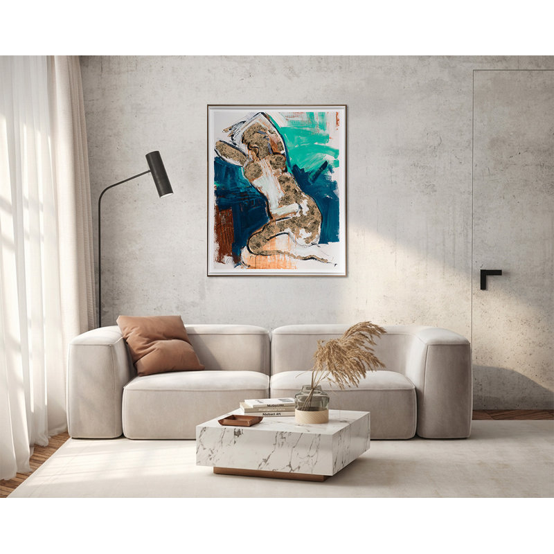 Gold Repose Framed Print Canvas, 50" H x 41.5" W x 2" D, Paper
