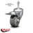 3 Inch SS Gray Polyurethane 3/8 Inch Threaded Stem Caster Set 2 Total Lock Brake