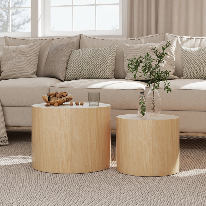 Ensemble de tables basses gigognes 19,7 po, Jaune