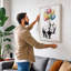 Rhinoceros with Balloons Whimsical - Wrapped Canvas-379821145-379821136