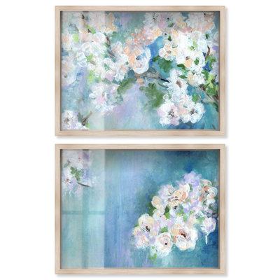 «Brighten My Day II», grande reproduction abstraite surdimensionnée 2 pièces par Art Remedy, cadre blond, 40 x 30