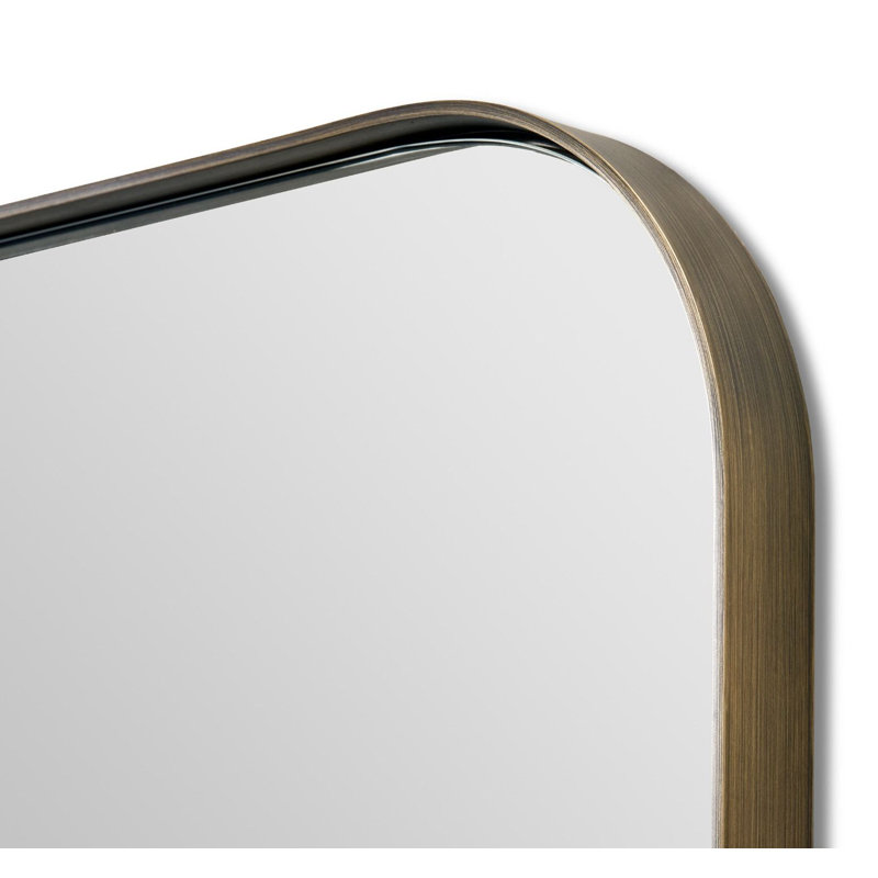 Aalina Rectangle Stainless Steel Mirror, 78" x 20", Antique Bronze