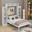 Lit escamotable double avec tablettes et DEL