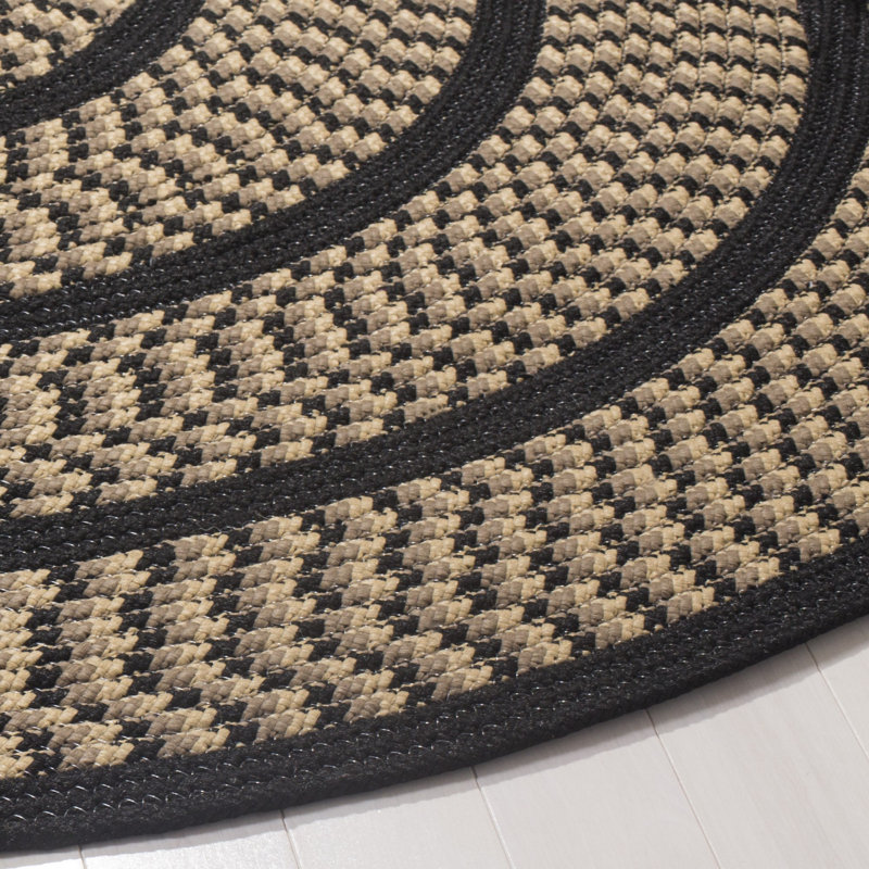 Tapis performance géométrique tissé à la main Georgina, Rond 6 pi