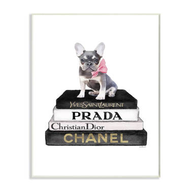 Chanel Prada YSL Dior Fashion Glam Stack Books Canvas Wall Art 16x20 in.