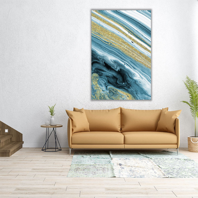 Atmosp boule dorée 1 - reproduction d'art sur toile, H 48 po x l 32 po