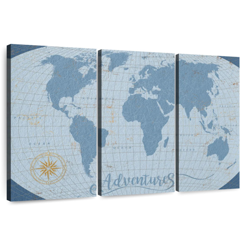 Carte du monde de Senne Adventures, H 20 po x l 33 po