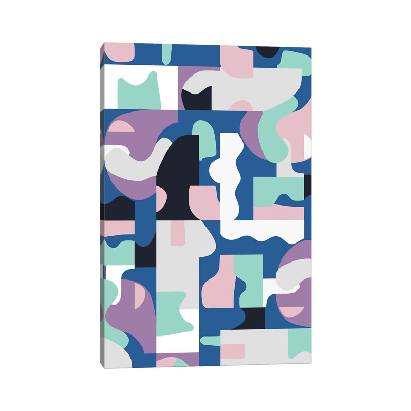 Organic Matisse Blocks Blue Pink by Ninola Design - Wrapped Canvas Gallery-Wrapped Canvas Giclée, 152.5 cm H x 101.5 cm W