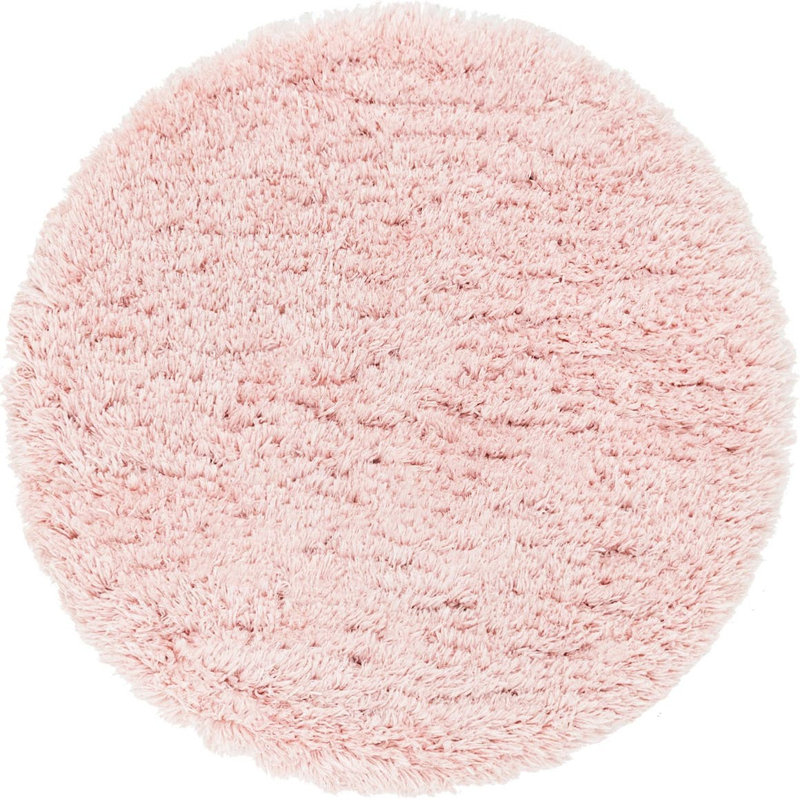 Tapis rose clair Hermina, Rond 3 pi 3 po