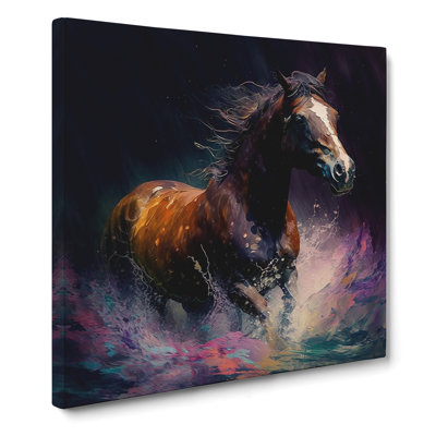 Horse Impressionism - Wrapped Canvas
