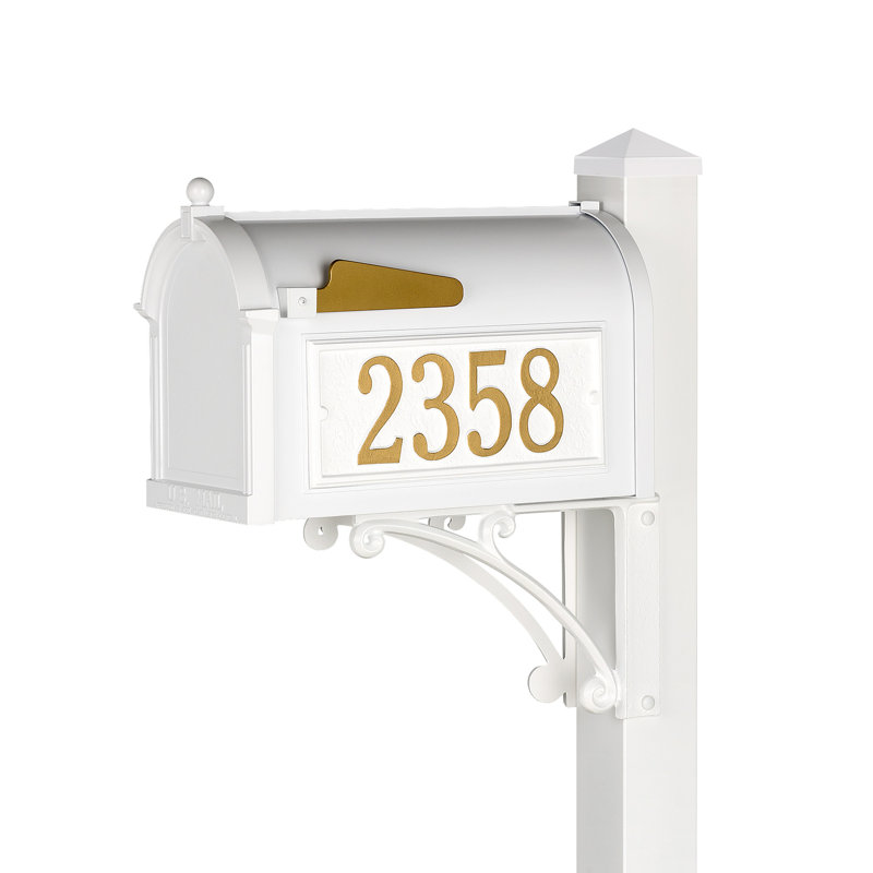 Superior Post Mounted Mailbox, White, Yes