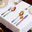 Ensemble de couverts en acier inoxydable Rainbow pour coutellerie colorée de 12 à 60 pièces avec poignée ronde et large pour un usage quotidien, les restaurants et les fêtes-425885817