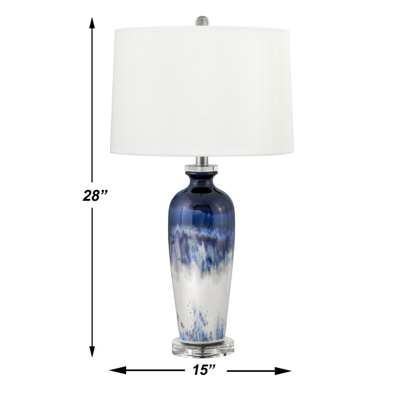 Sabbia 28 in. Blue and White Table Lamp