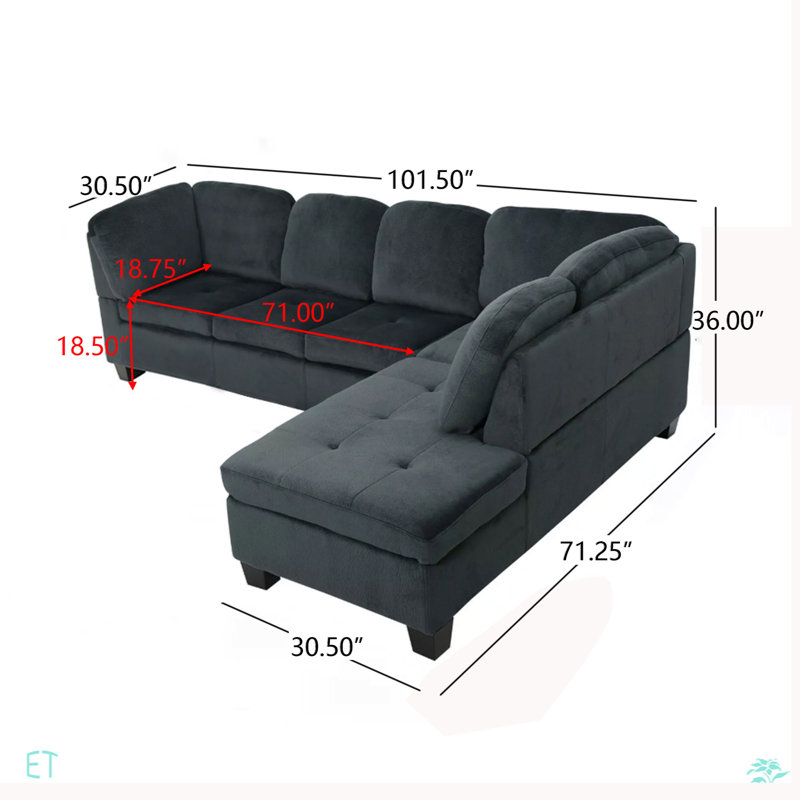 SOFA, Polyester L-Shaped Sectional Sofa
