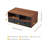 Nigelus Floor Shelf Modern Coffee Table with Storage and Faux Leather Pulls