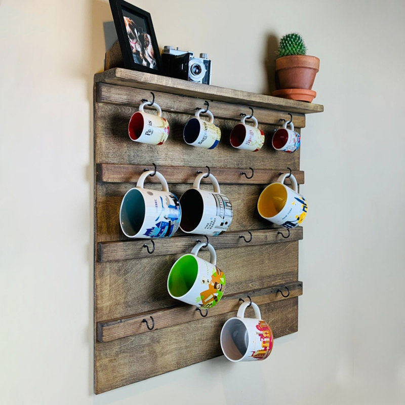 5 Tiers Plywood Accent Shelf With 16 Hooks