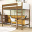 Lit mezzanine simple avec bureau et garde-corps de sécurité