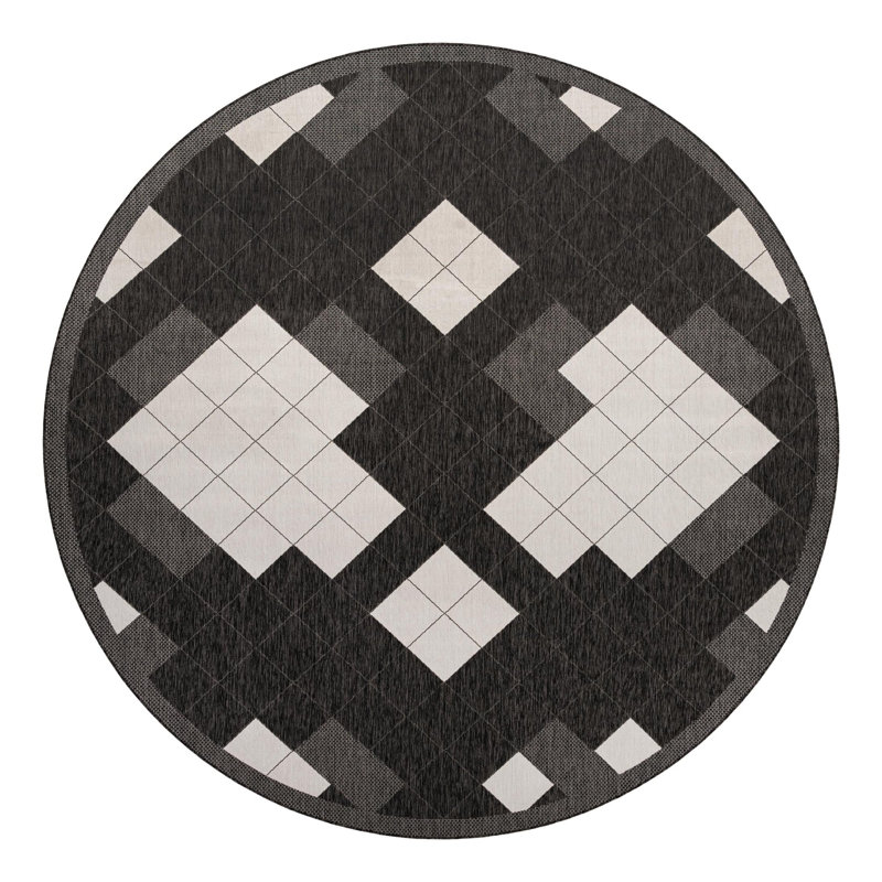 Geometric Indoor / Outdoor Rug, Runner 2'7" x 12'