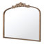 Miroir de 40 po x 31 po à arche dorée avec ornements élégants
