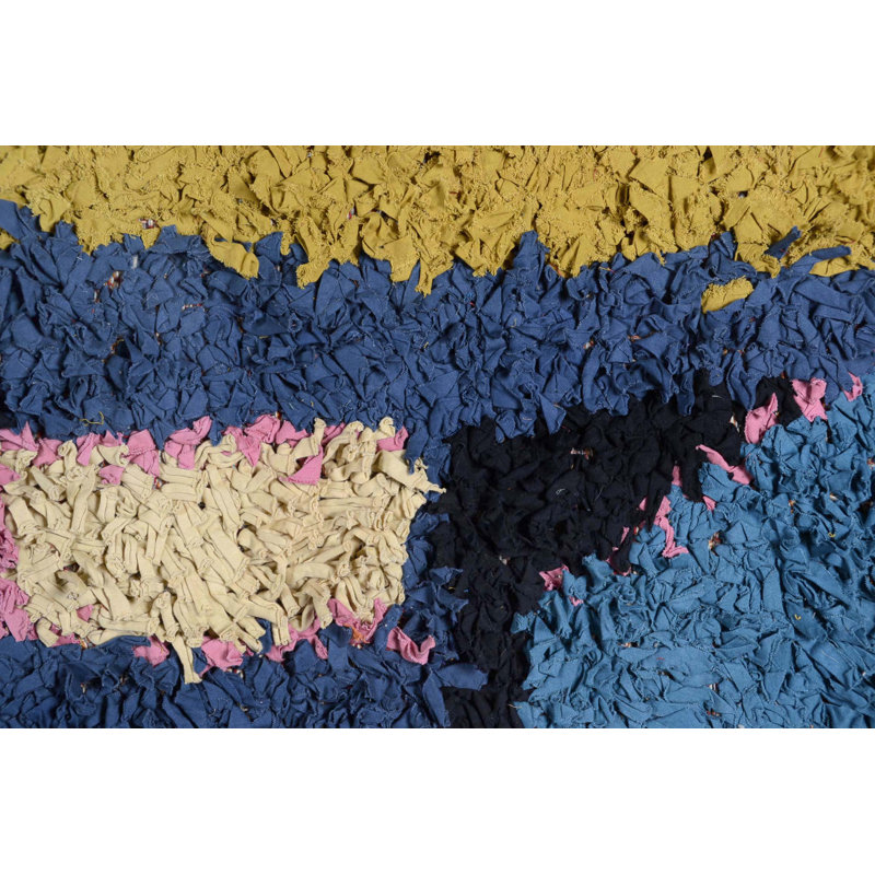 Abstract Cotton Hand Woven Area Rug, Rectangle 140 x 200cm