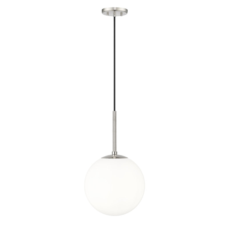 Luminaire suspendu 1 lumière Sola, Noir mat, Nickel poli, Beige