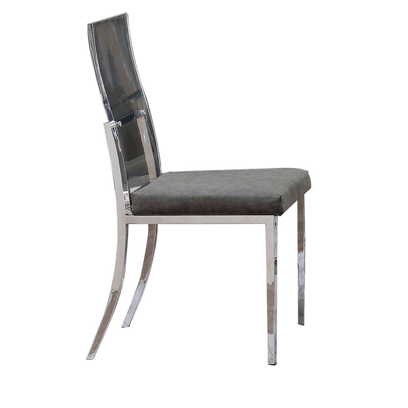 Chaise d’appoint en métal gris foncé Slavica