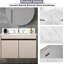 Le meuble-lavabo en pierre frittée blanche de 31 pouces, avec dosseret de 4 po et lavabo sous-comptoir rectangulaire, rehausse la fonctionnalité du comptoir en pierre et procure un look épuré-1242421540