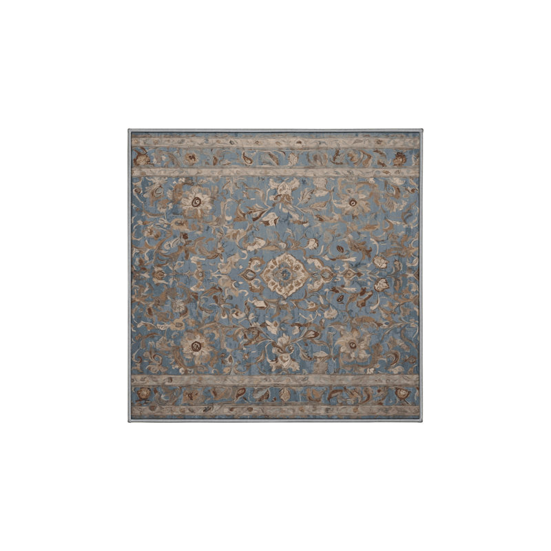 Tapis gris soyeux et moelleux, Carré 8 pi