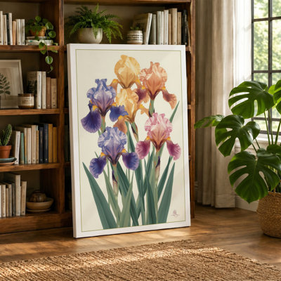 Iris Garden Botanical - Wrapped Canvas