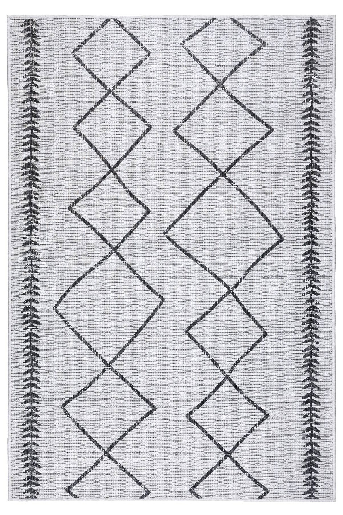 Latitude Run® Marquas Geometric Design Black Grey Carpet Machine Made