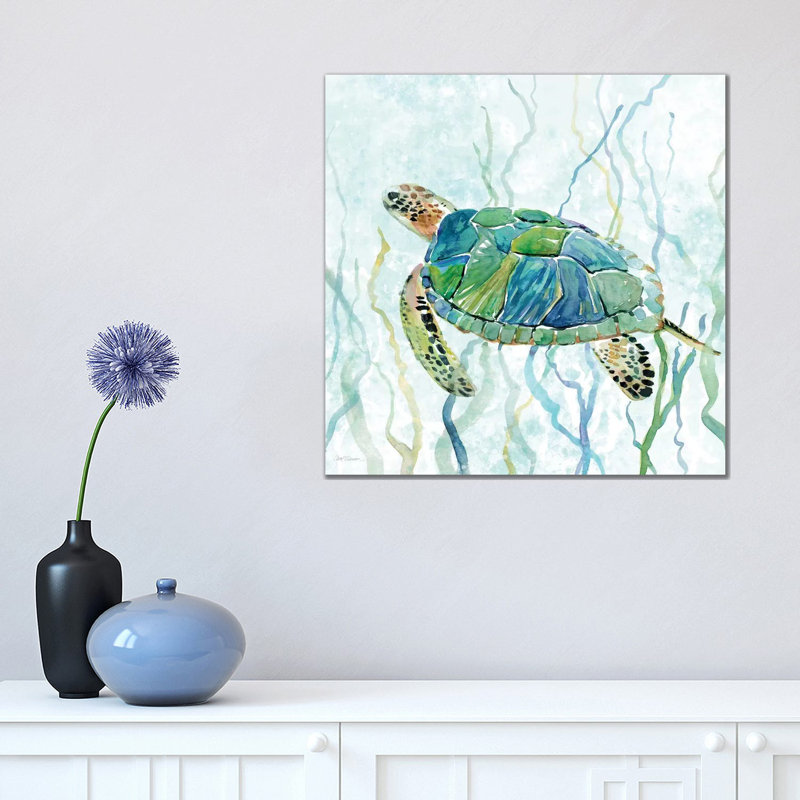 Sea Turtle Swim II by Carol Robinson - Print on Canvas, 45.72 cm H x 45.72 cm W, No Frame