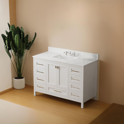48"Single Bathroom Vanity with Engineered Stone Top
