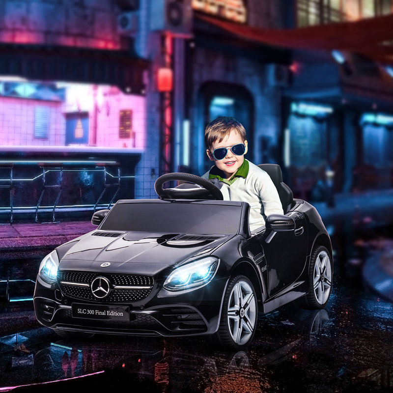 Aosom 12V Electric Car for Kids Ride On Toy Battery Powered Toddler Electric Vehicles Big Wheels for Girls to Drive, Black