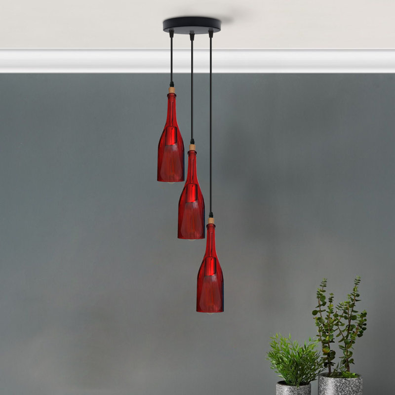 Carlee 3 - Light Cluster Pendant, Red
