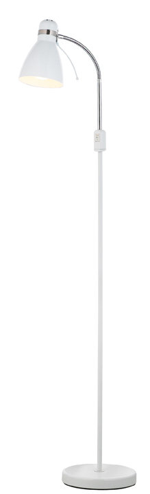 135cm Task Floor Lamp with Outlet, White