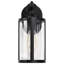Bahaddin - Petite lanterne murale 1 lumière - Noir mat avec verre bullé transparent