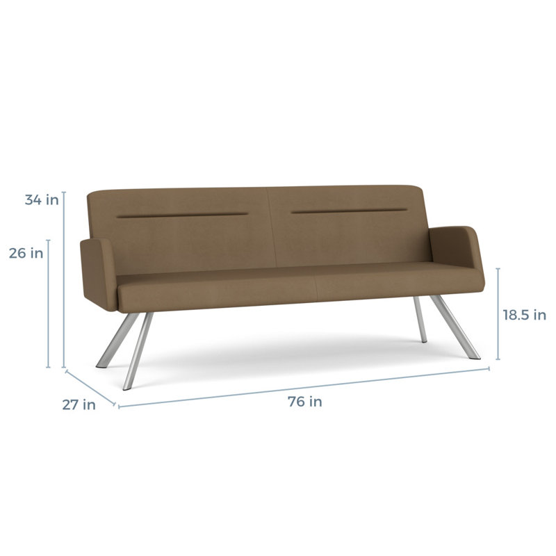 Pieds de canapé Willow, Argent argent, Patriot Plus taupe - vinyle, Yes
