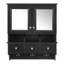 Armoire de rangement murale à miroir avec tablette ouverte et 3 tiroirs-1774716985