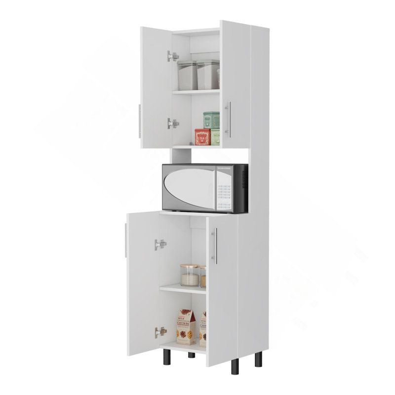 Garde-manger double avec rangement ouvert.
