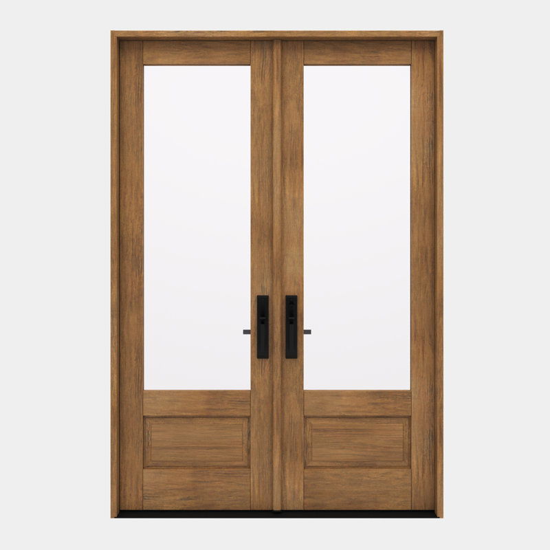 G7501-SW-96 | 96 po porte double 96 po, extérieur pré-suspendu RTA, 3/4 Lite, 1 panneau, bois d'acajou brut