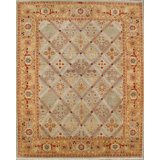 Azerbaijan Hand Knotted Wool Oriental Area Rug in Light Blue/Brown