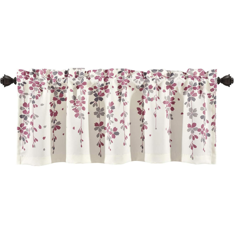 Weeping Flower Light Filtering Valance, Header,  - Floral Curtains - Valance Curtains - Bathroom & Kitchen Valances For Windows - Cottage & Farmhouse Décor