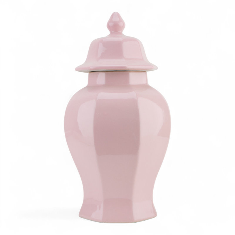 Pink Faceted Lidded Jar